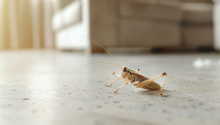 Cricket on kitchen floor