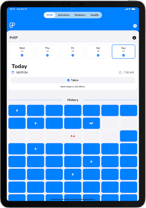 Screenshot: PrEP (iPadOS)