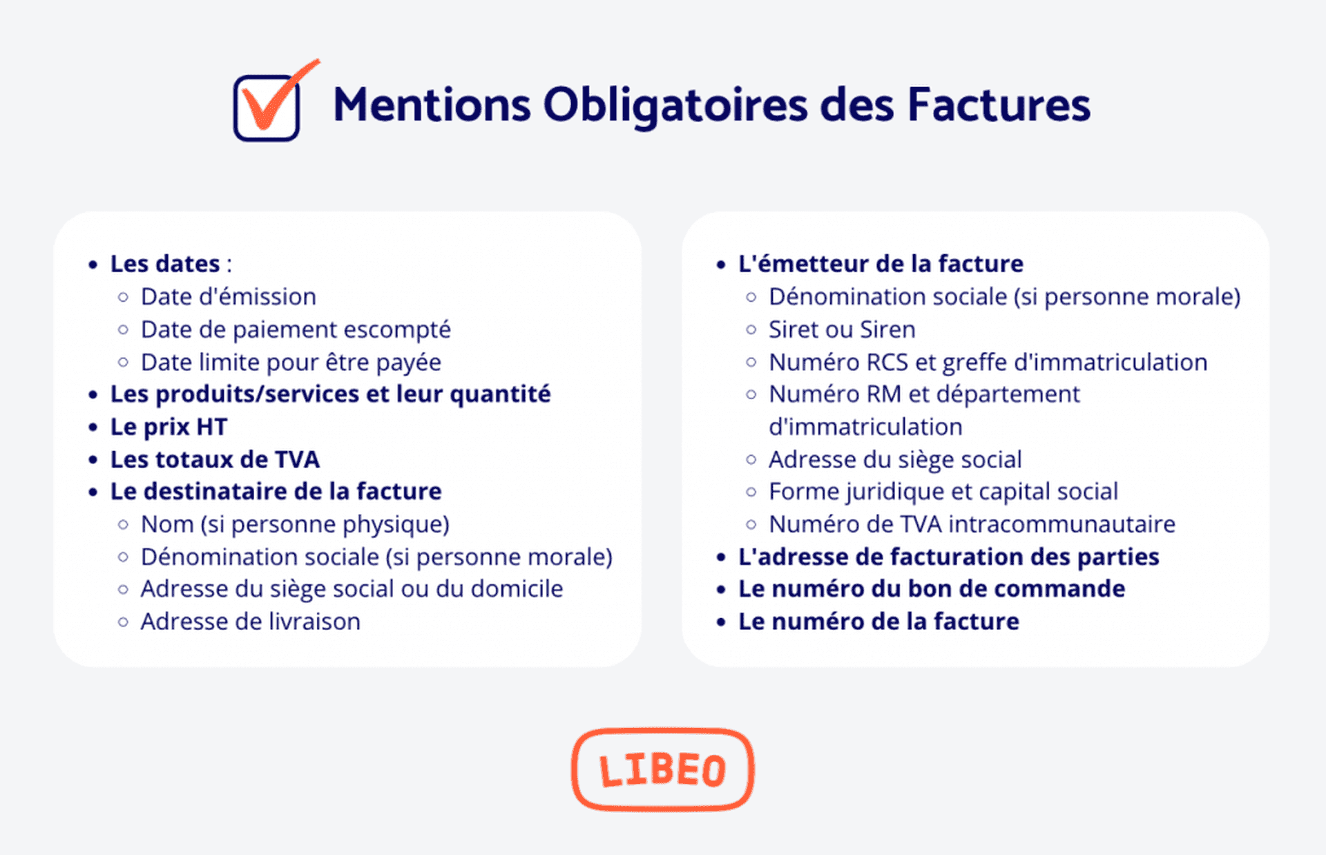 Mentions obligatoires factures