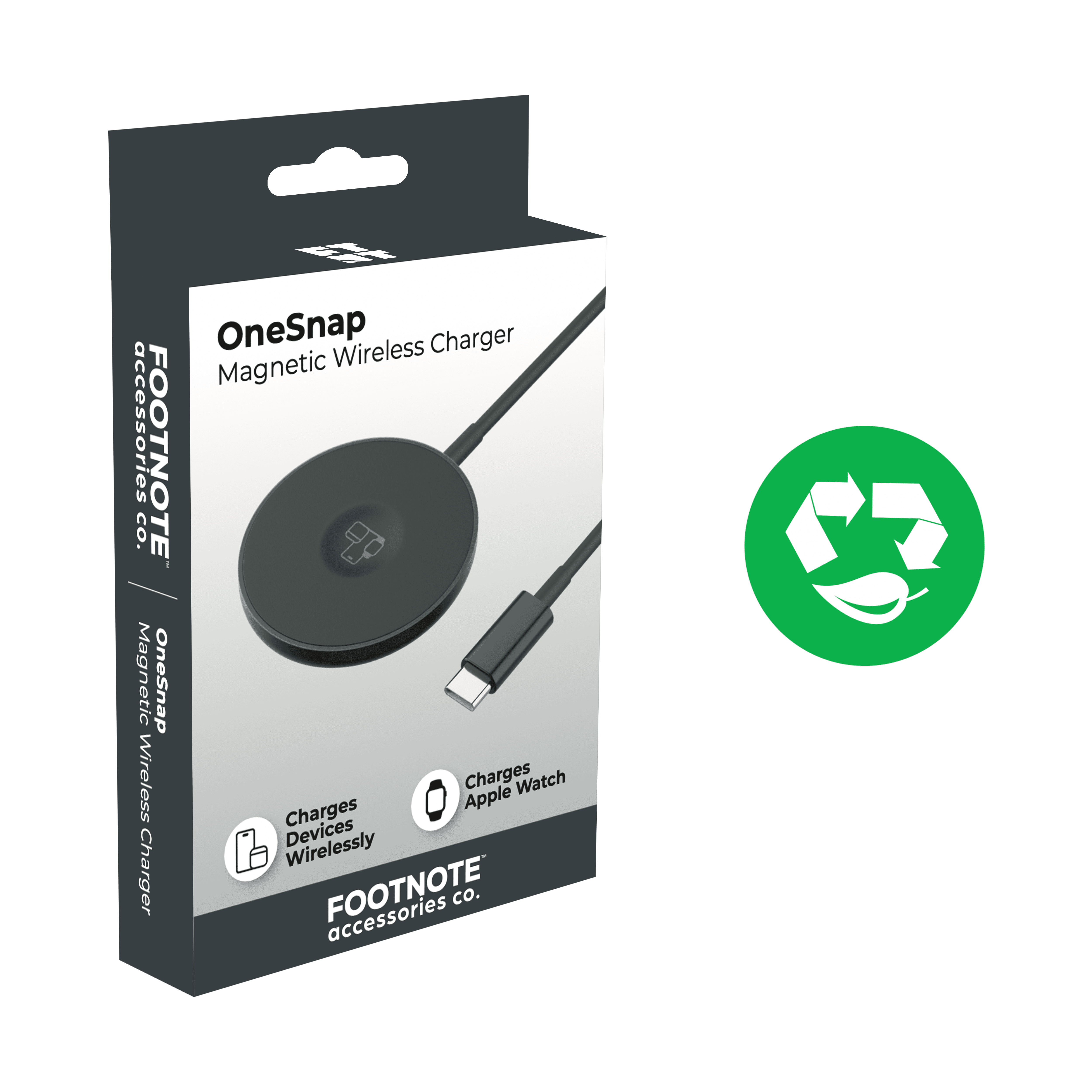 OneSnap Magnetic Wireless Charger Paper packaging