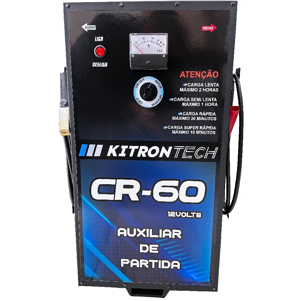 Carregador de Bateria CRAP 60A Bivolt com Auxiliar de Partida - KITRON TECH