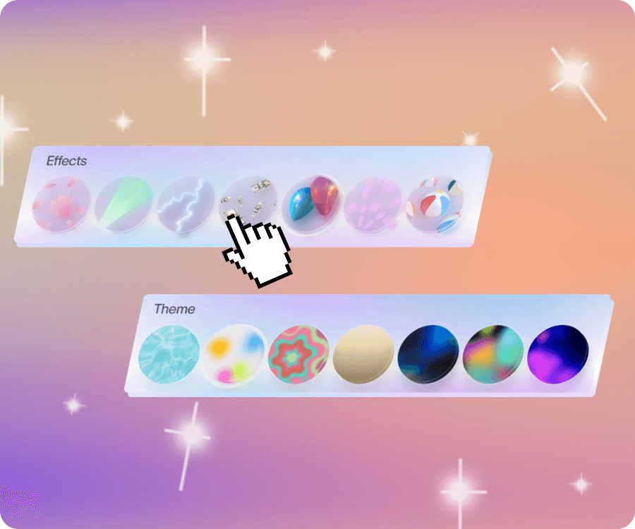 Customizable themes and effects for party invites