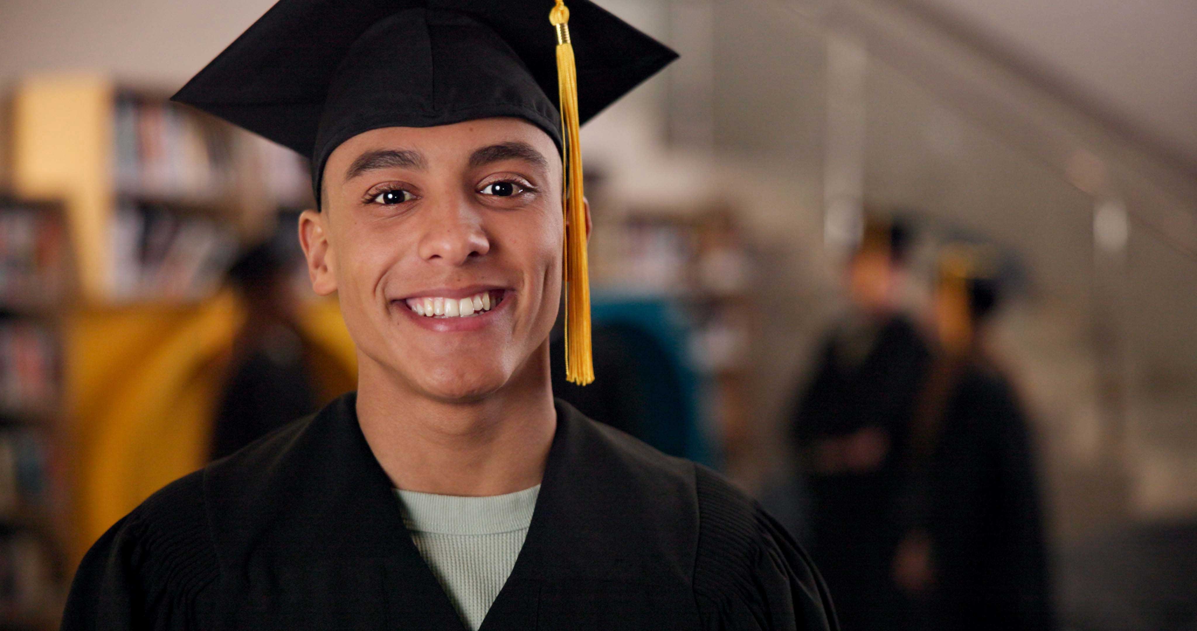 Students smiling at their graduation