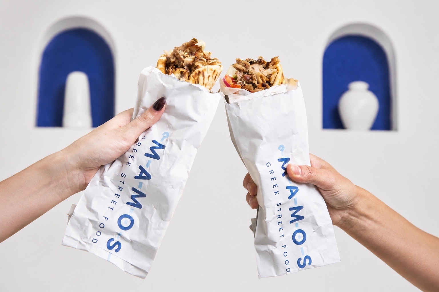 Mamos wraps in branded packaging