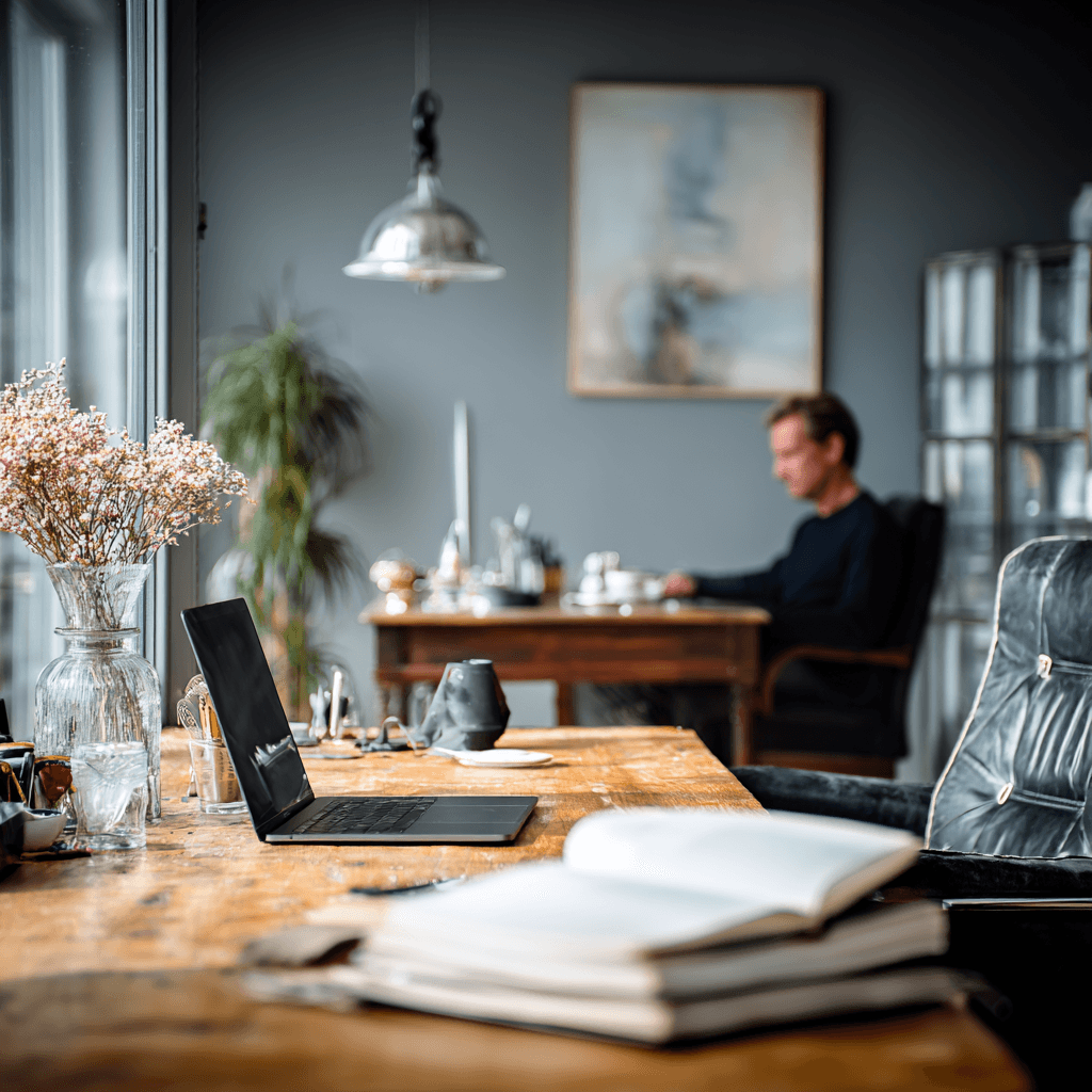 Professional person working on a laptop