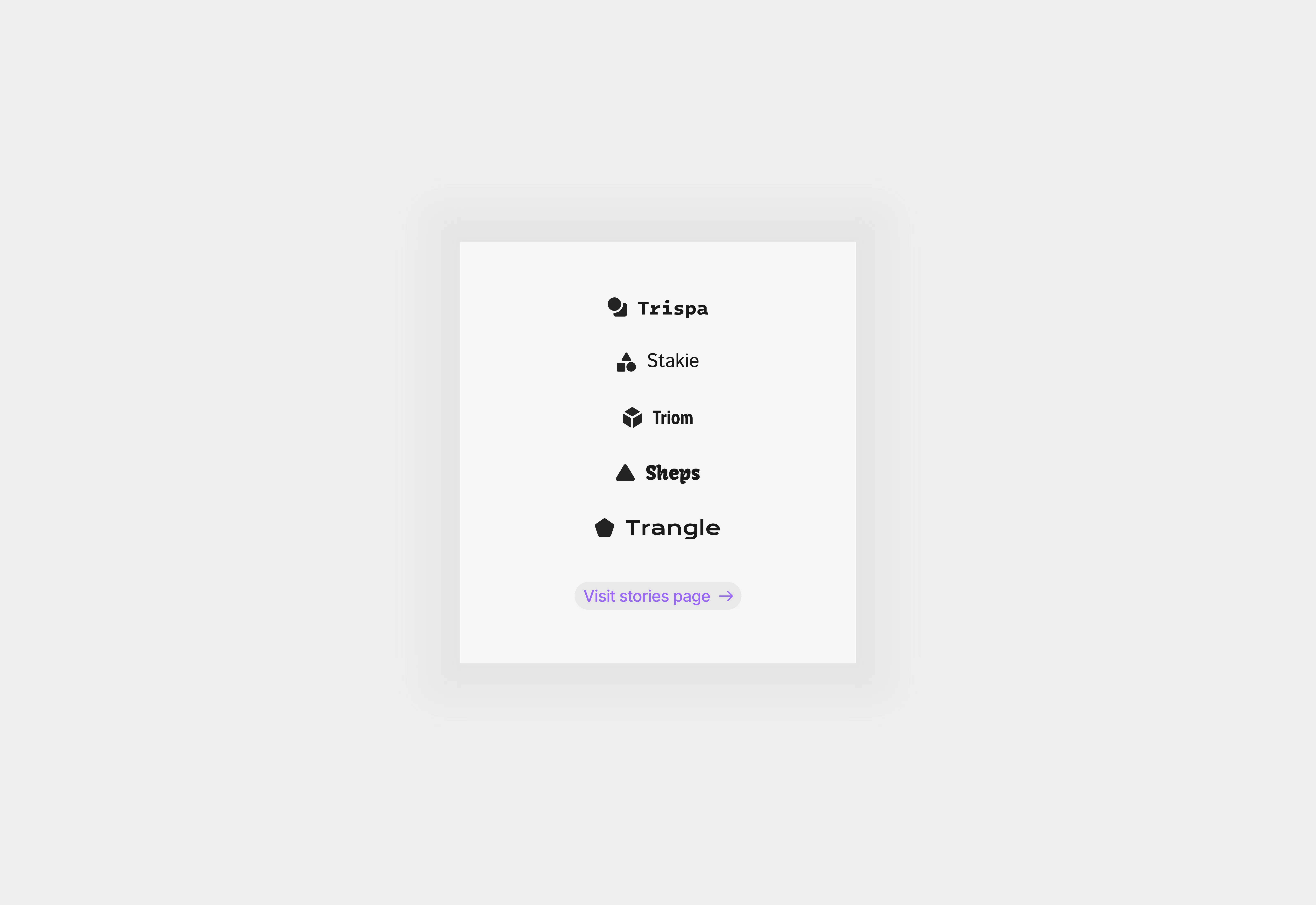 A light themed logo cloud with hyperlink. UI optimized for phone devices.