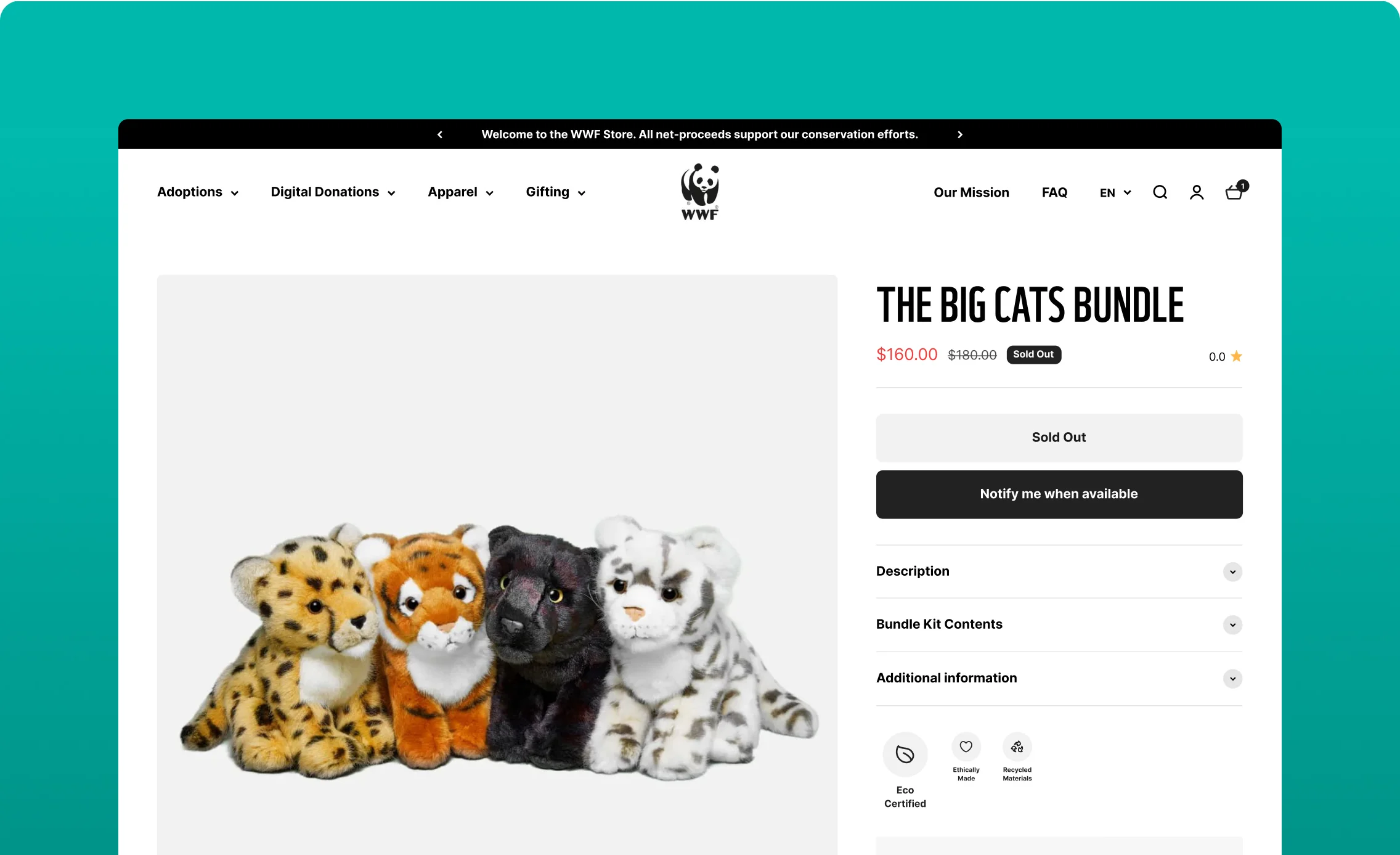 WWF Product detail page