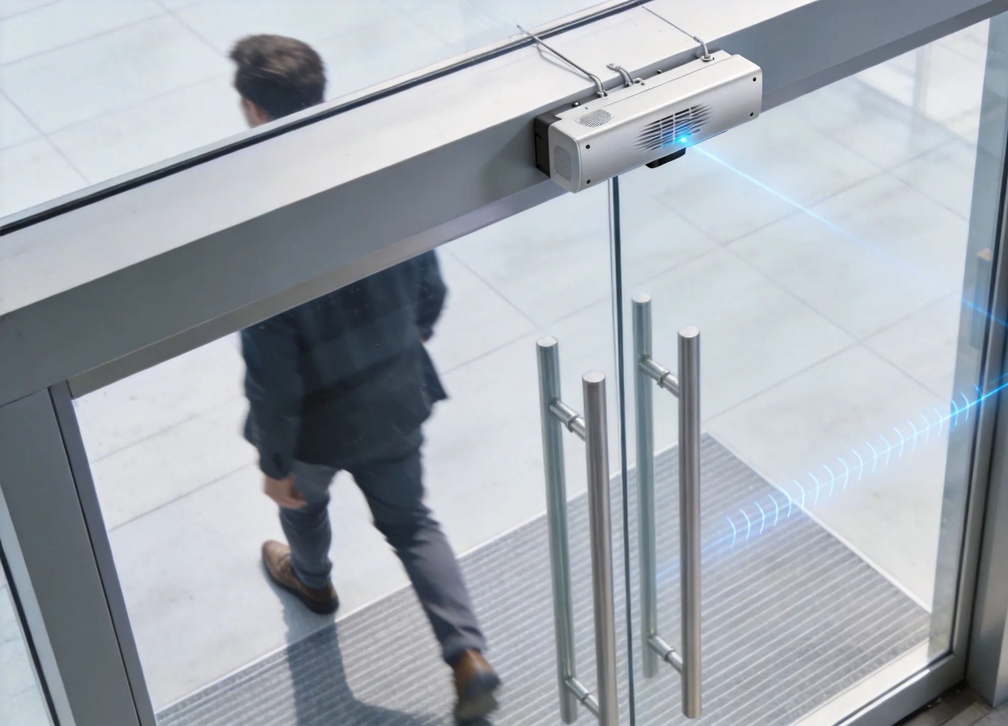 smart door automation sensor detecting movement for automatic door operation