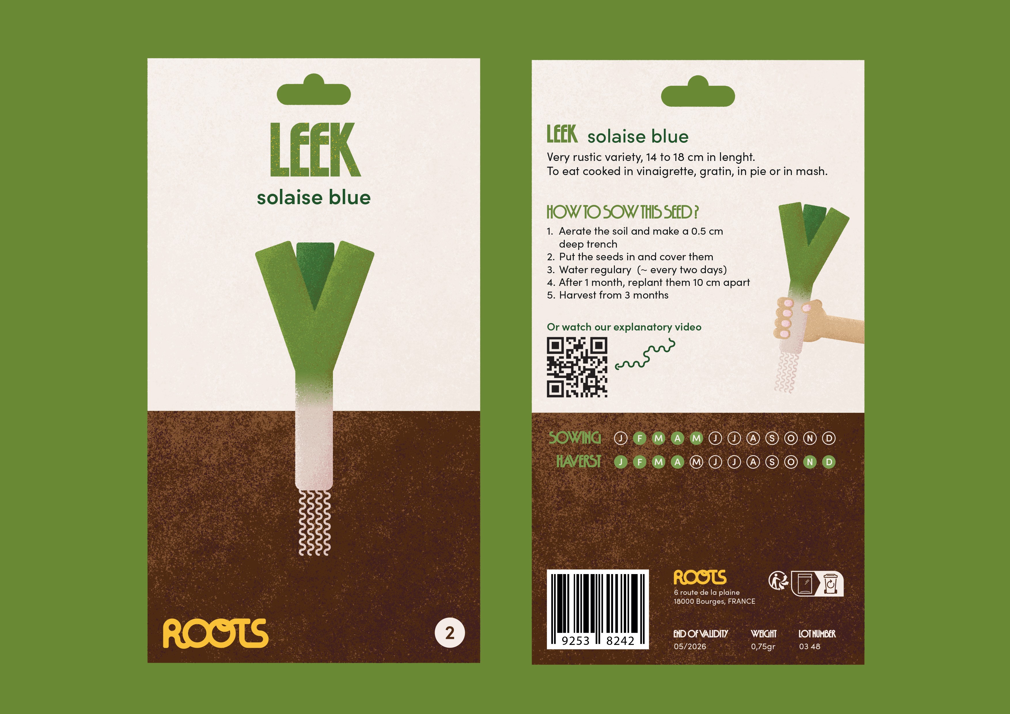 Sachet graines de poireau