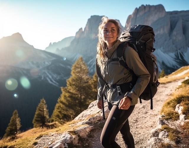 woman in italy hiking