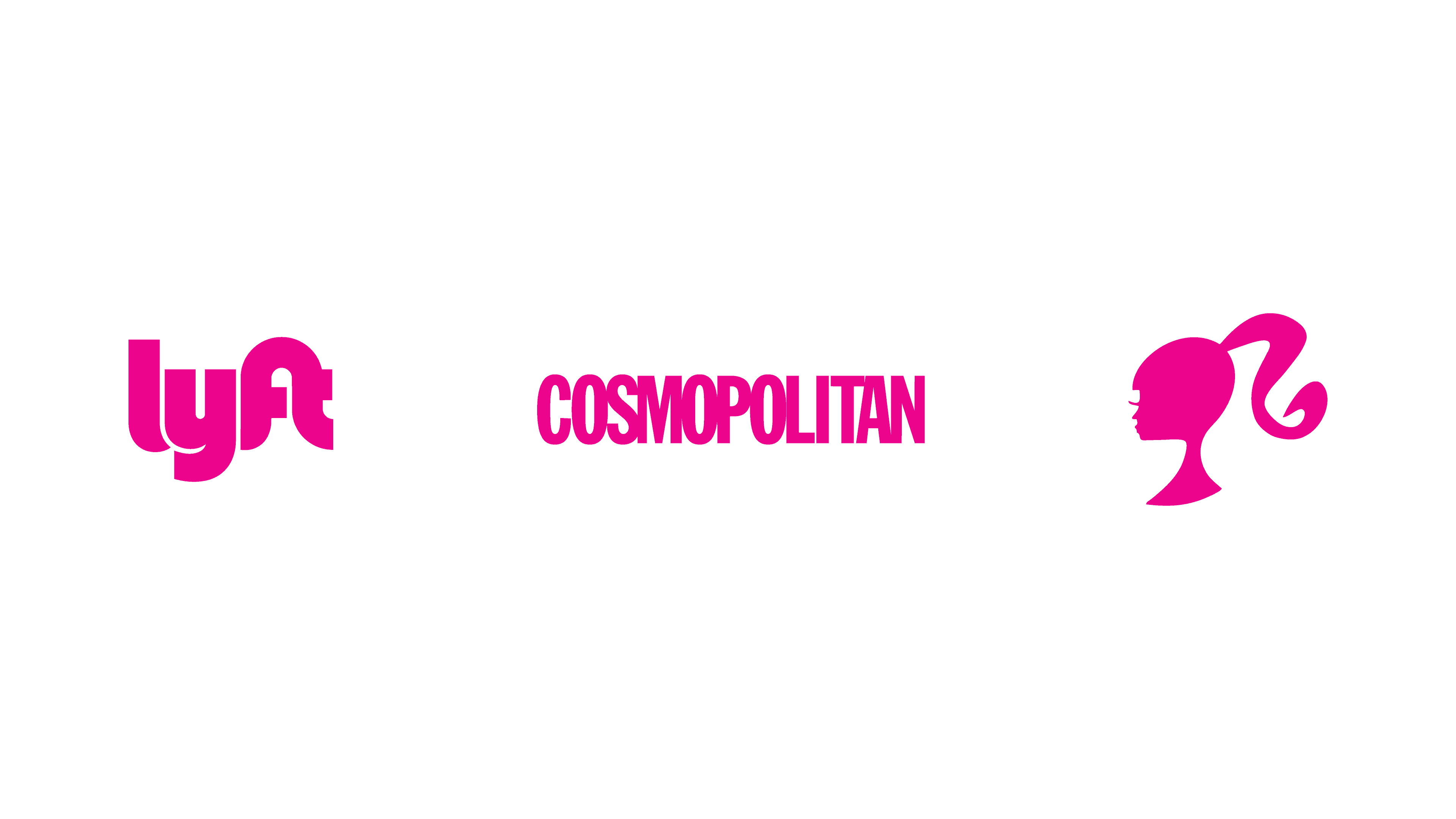 Pink logos used by modern brands, illustrating how pink can communicate playfulness, care, boldness, or cultural relevance depending on context.