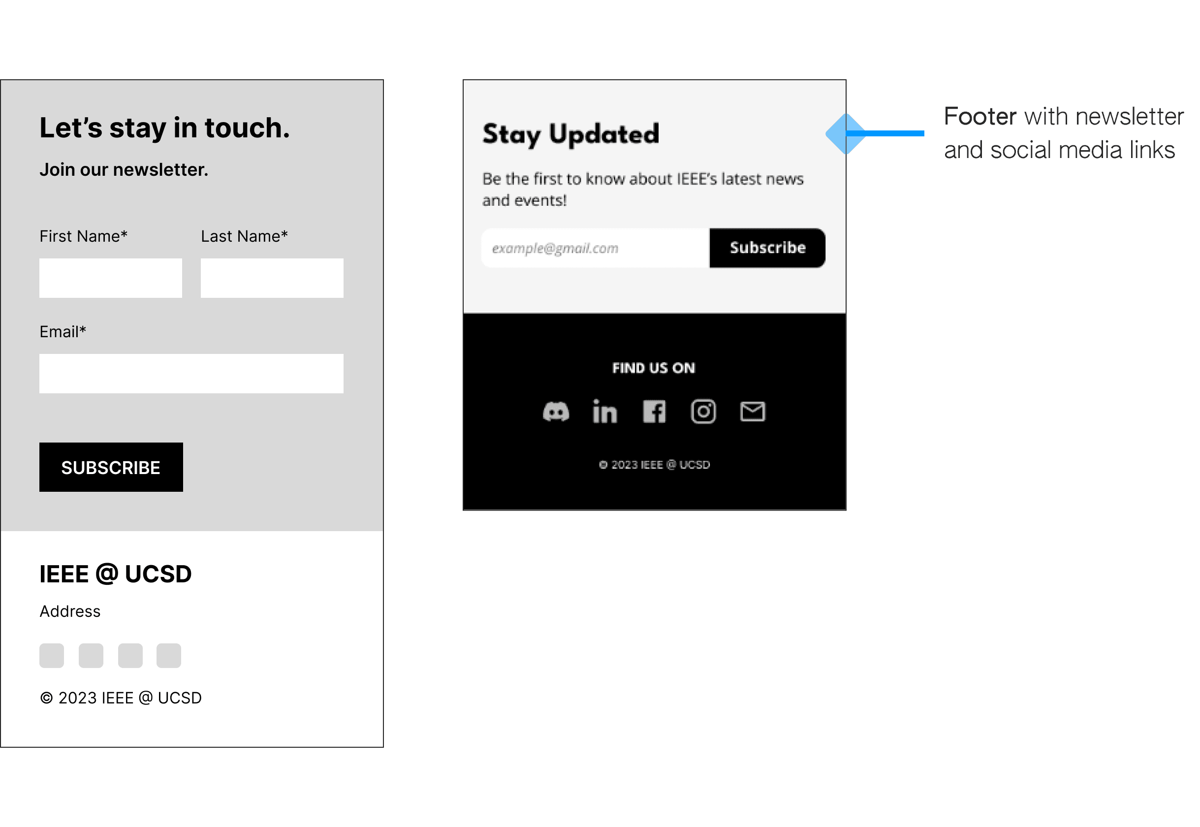 Home Screen - Newsletter & Footer