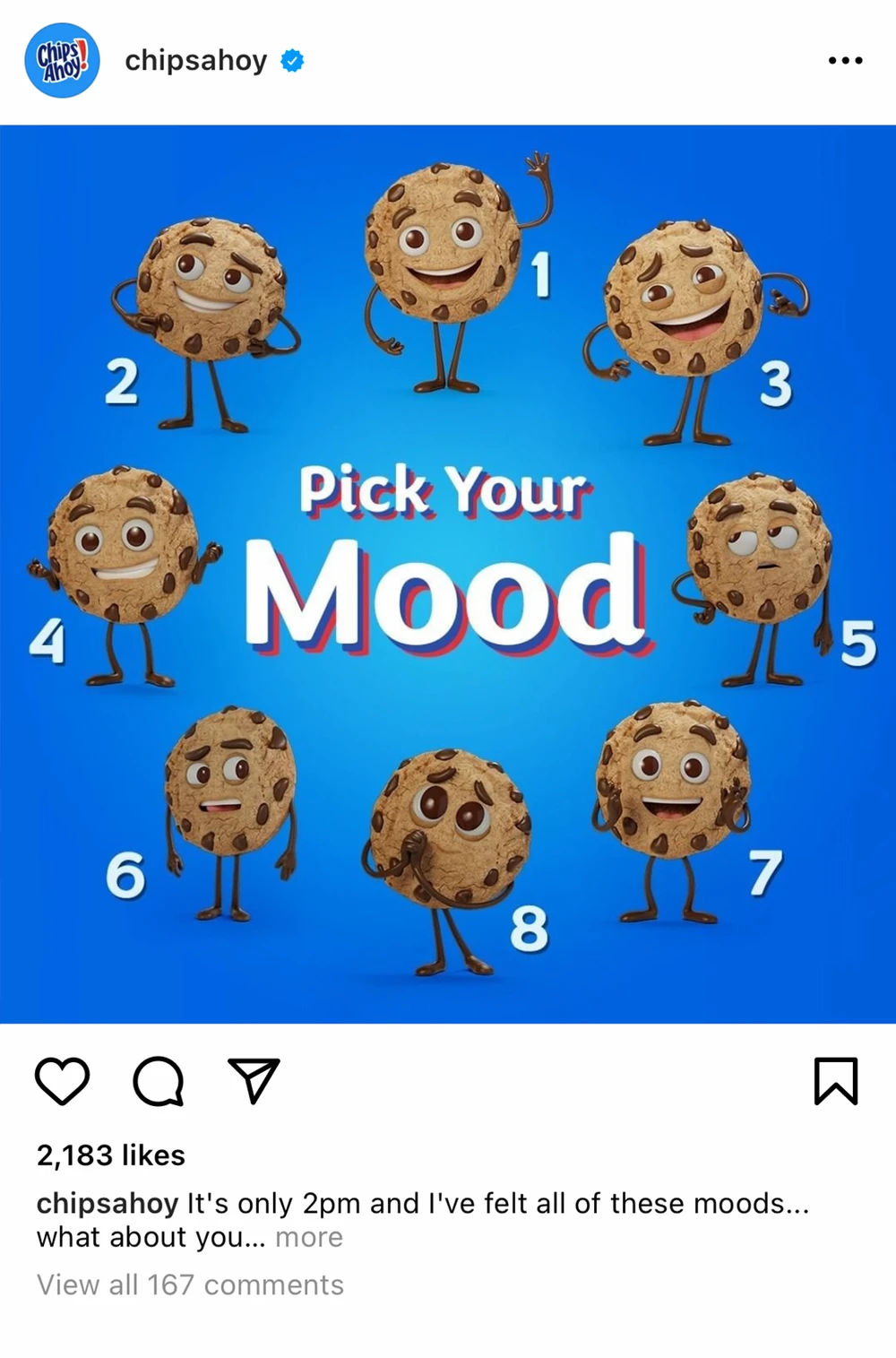 Chips Ahoy mood social post