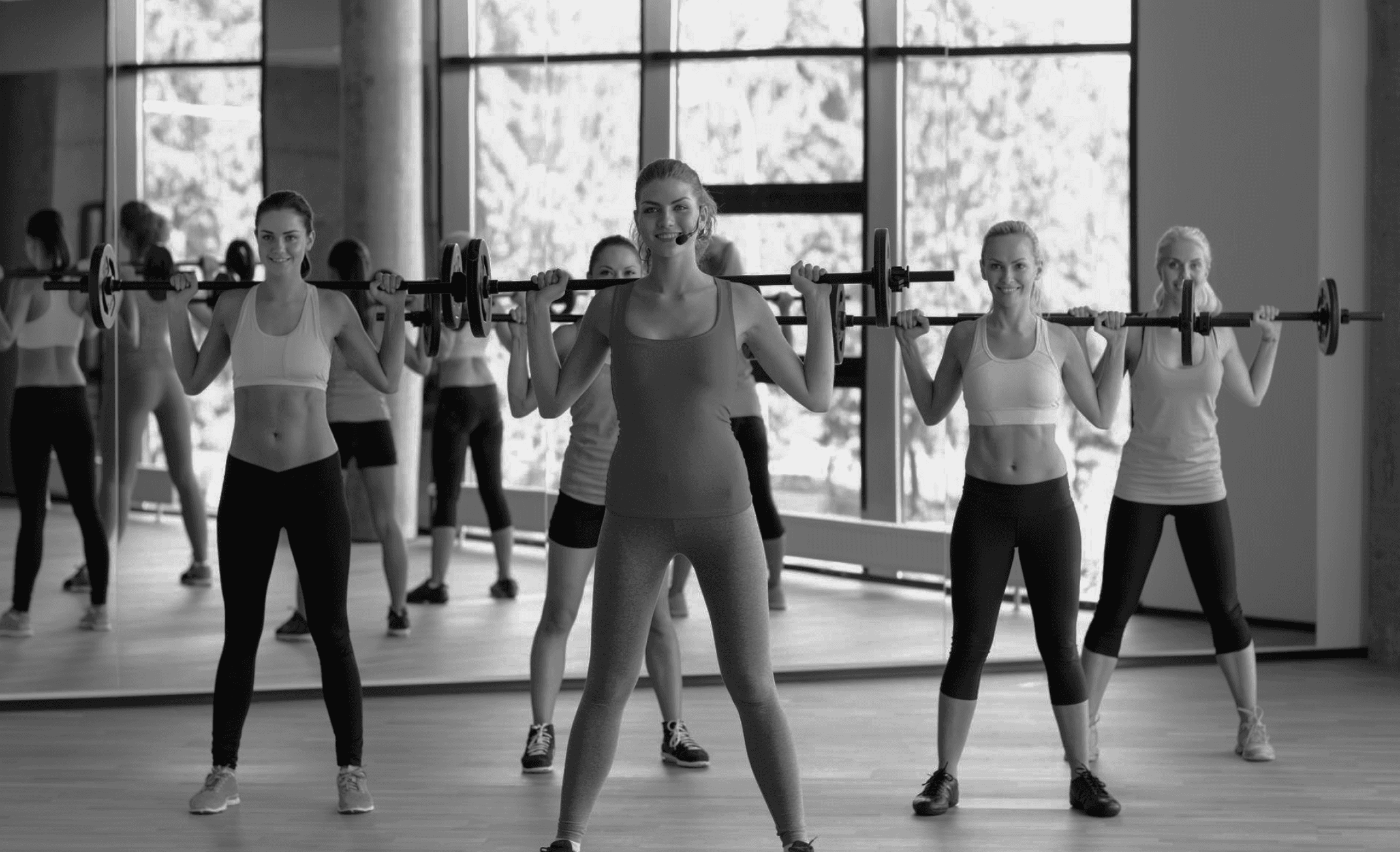 Women doing fitness workout at the gym