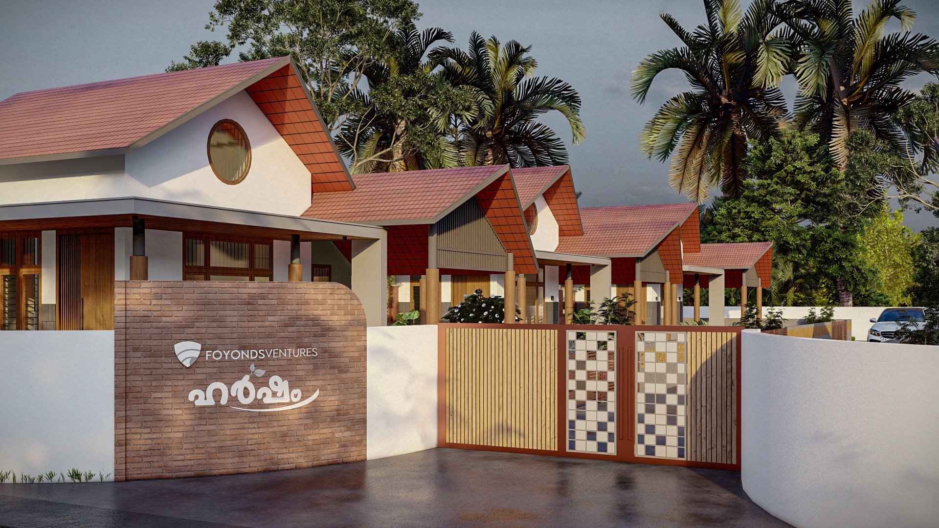 Harsham villa project in ottapalam palakkad kerala by foyonds ventures in a gated community architectural style