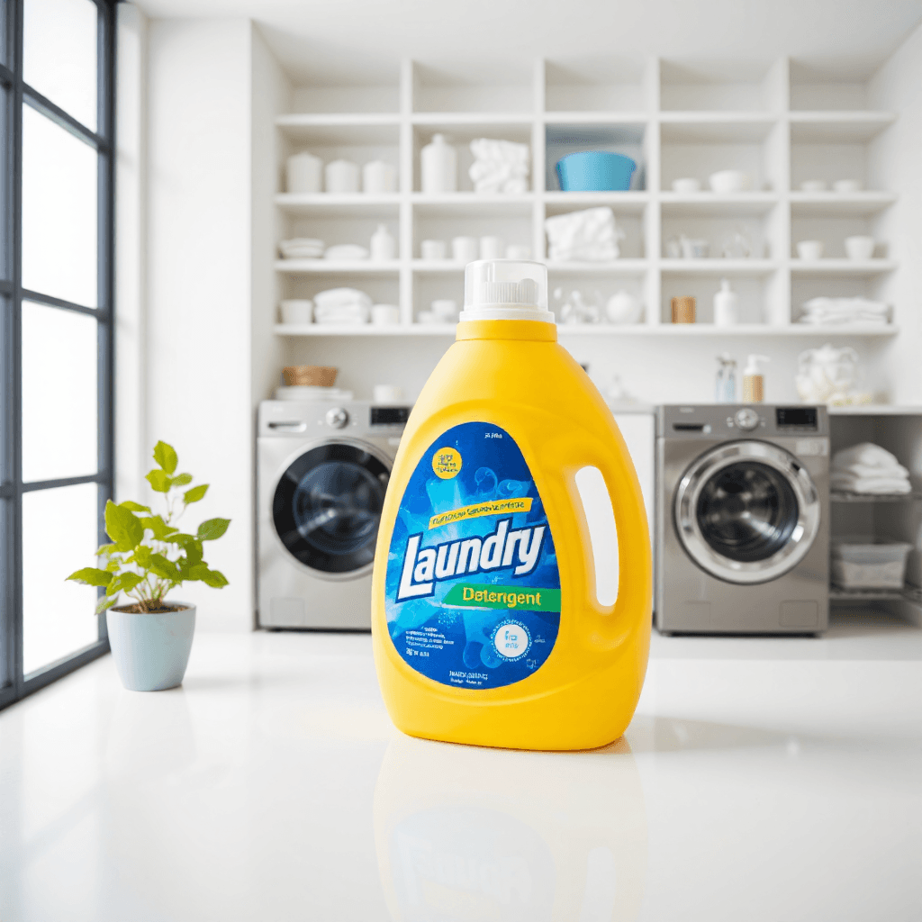 product photography of a bottle of laundry detergent