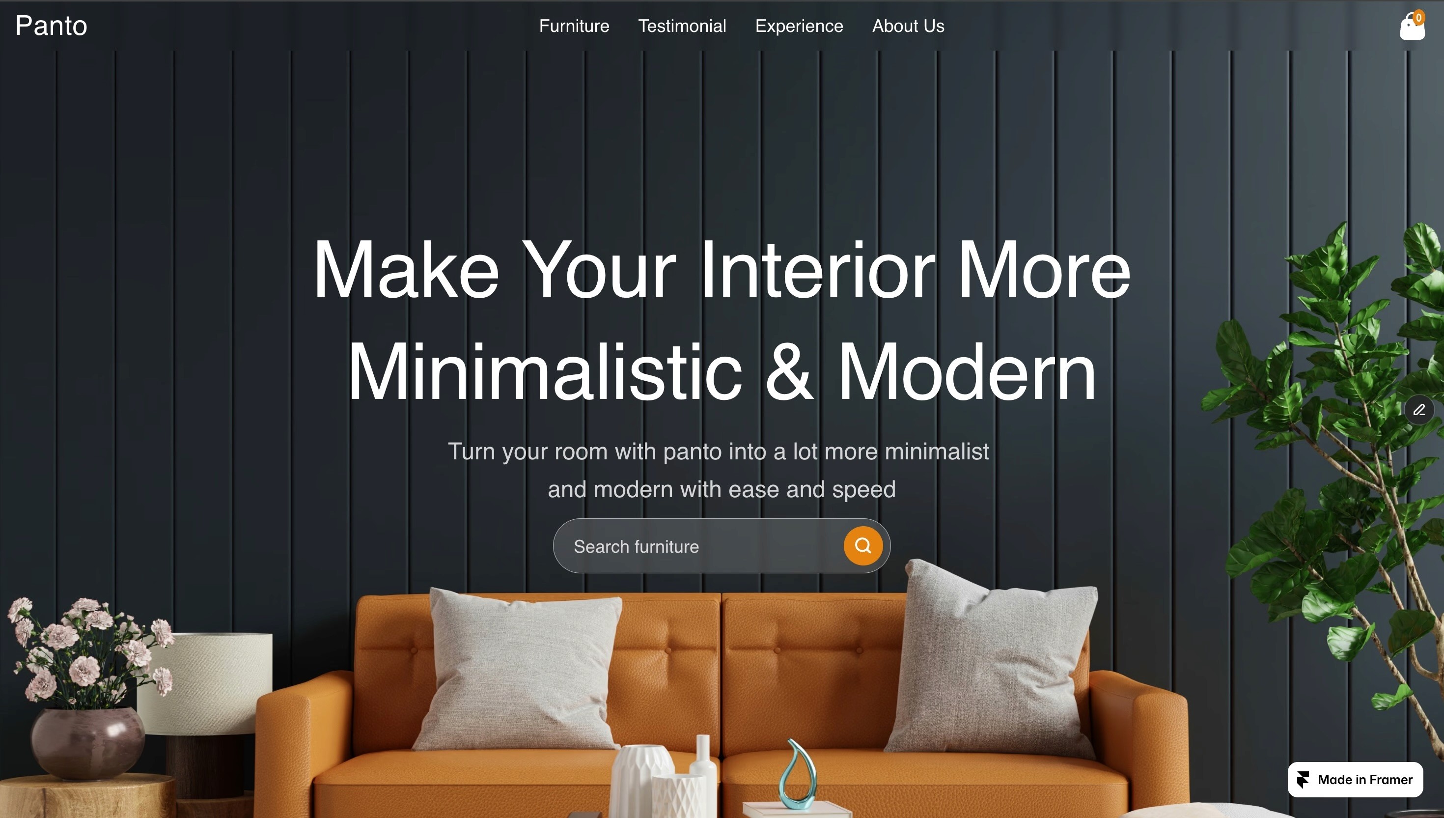 Panto Furnitures website project preview