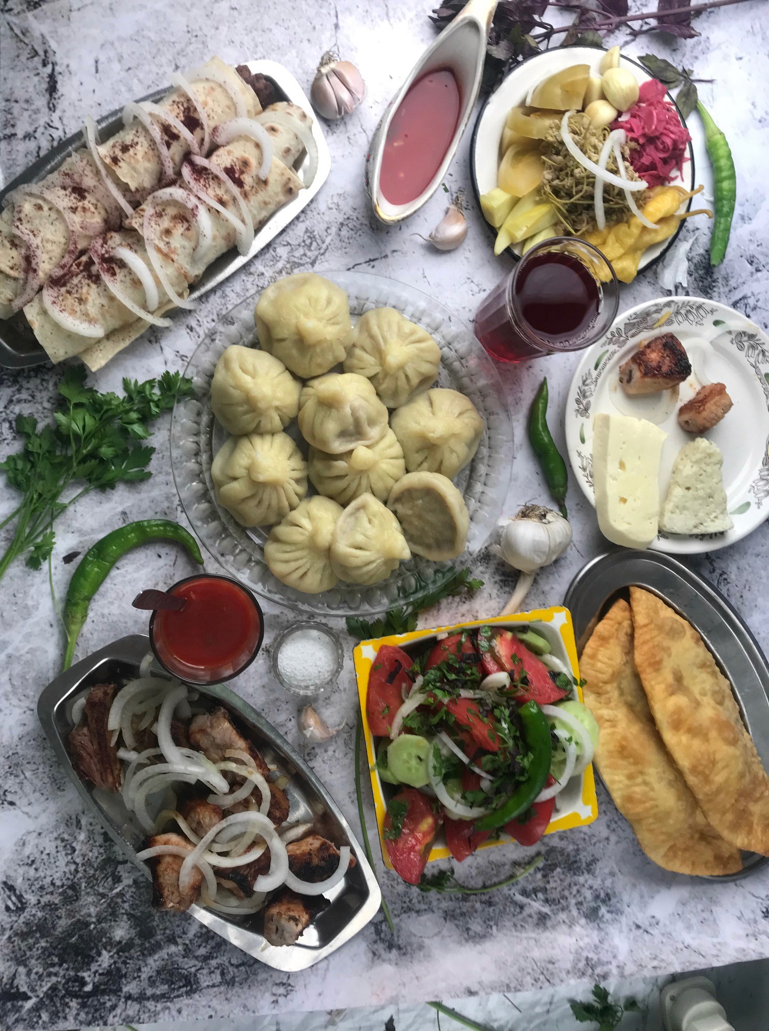 Georgian feast spread
