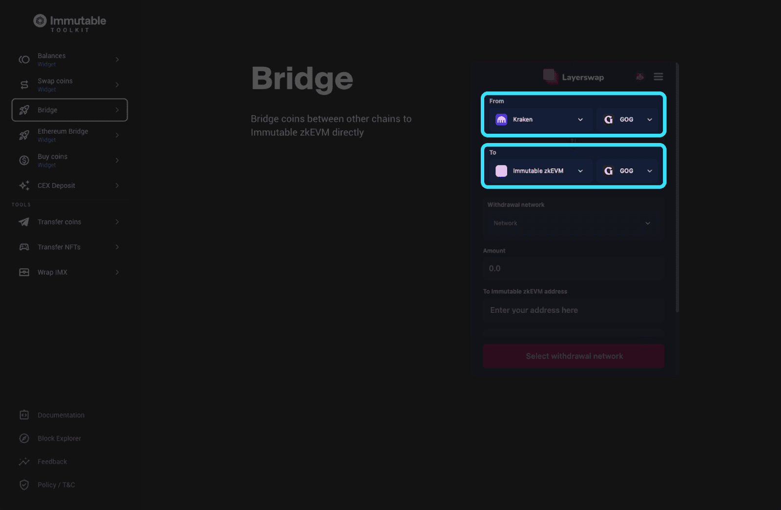 Select from and to screen