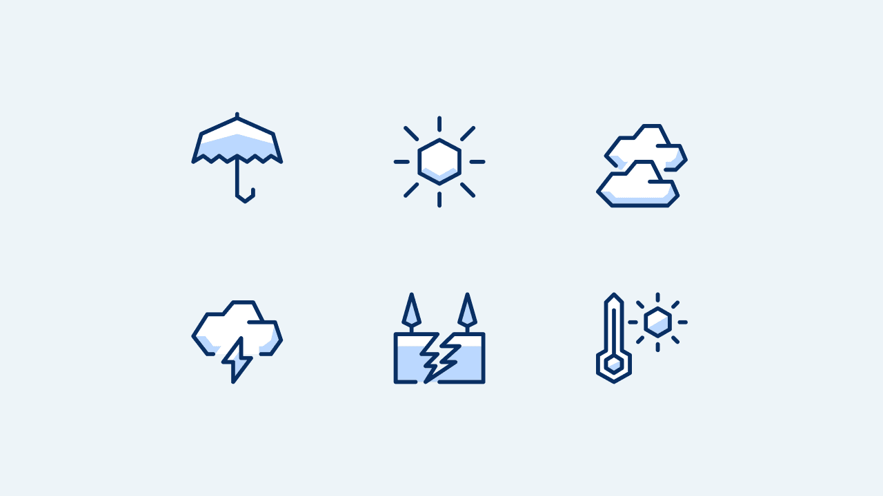 Cyber Solid Weather Icon Set