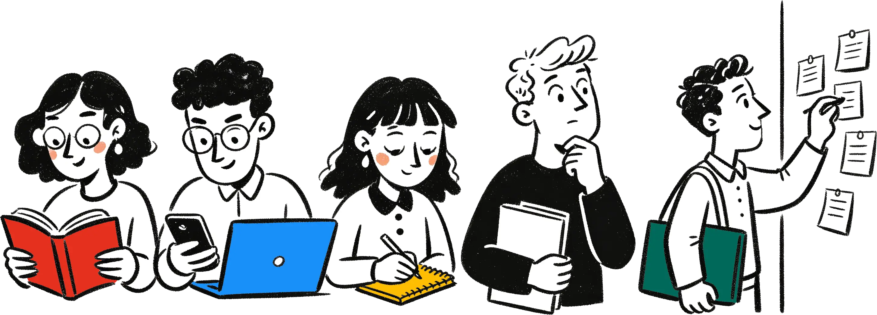 Alumno estudiando con material académico personalizado