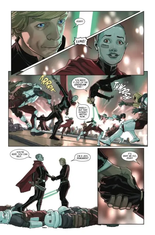 Preview page for Star Wars #7 featuring Luke Skywalker and Jesrit