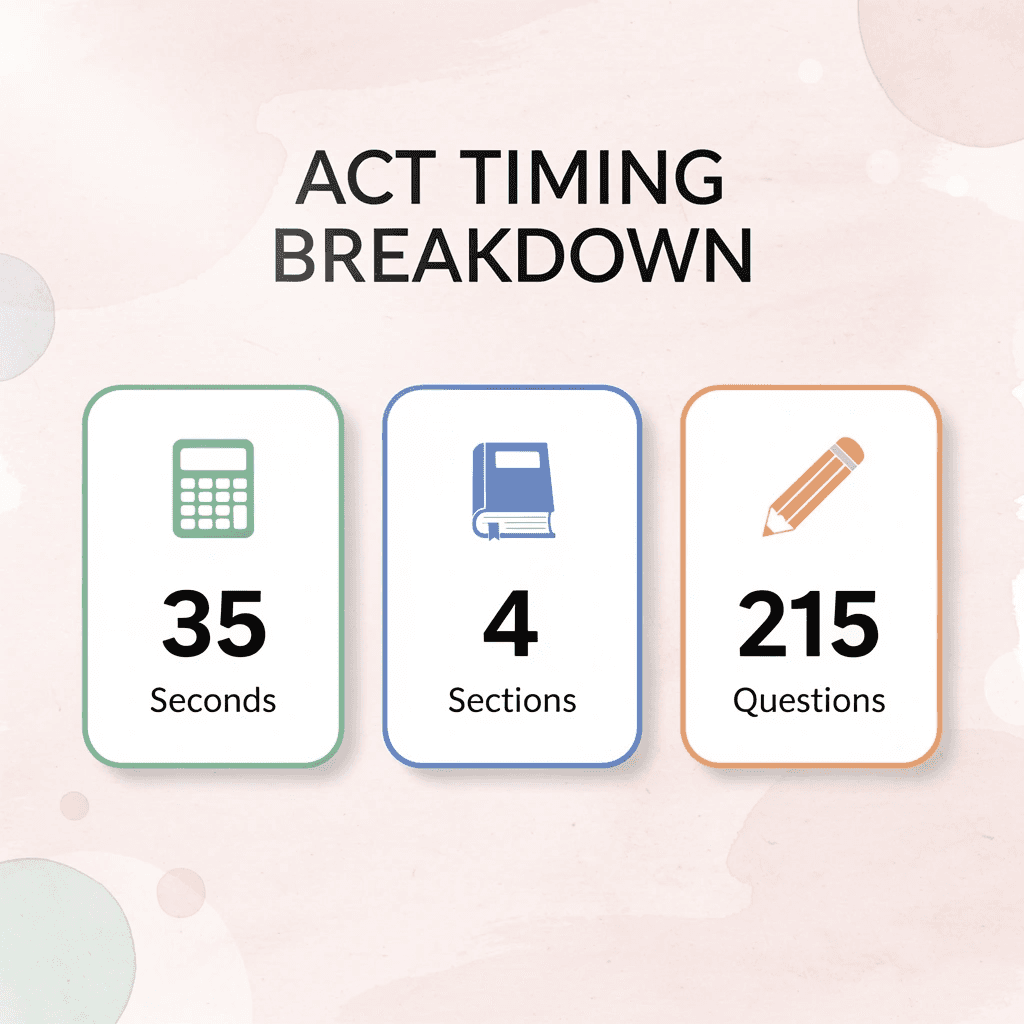 Infographic showing ACT timing statistics