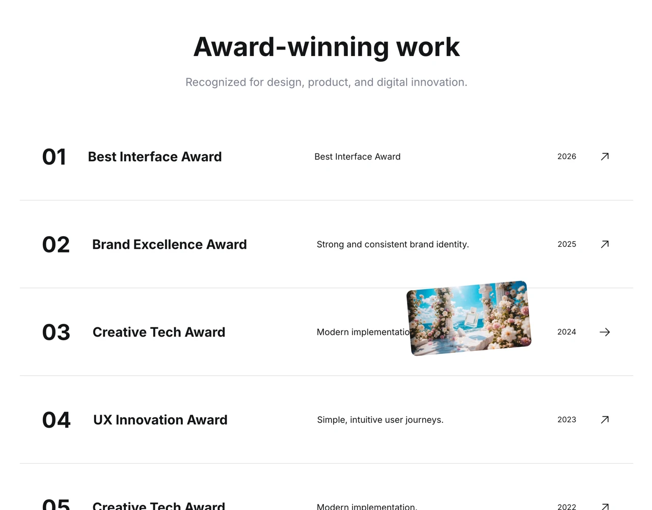 Framer Award Section - Frameblox UI