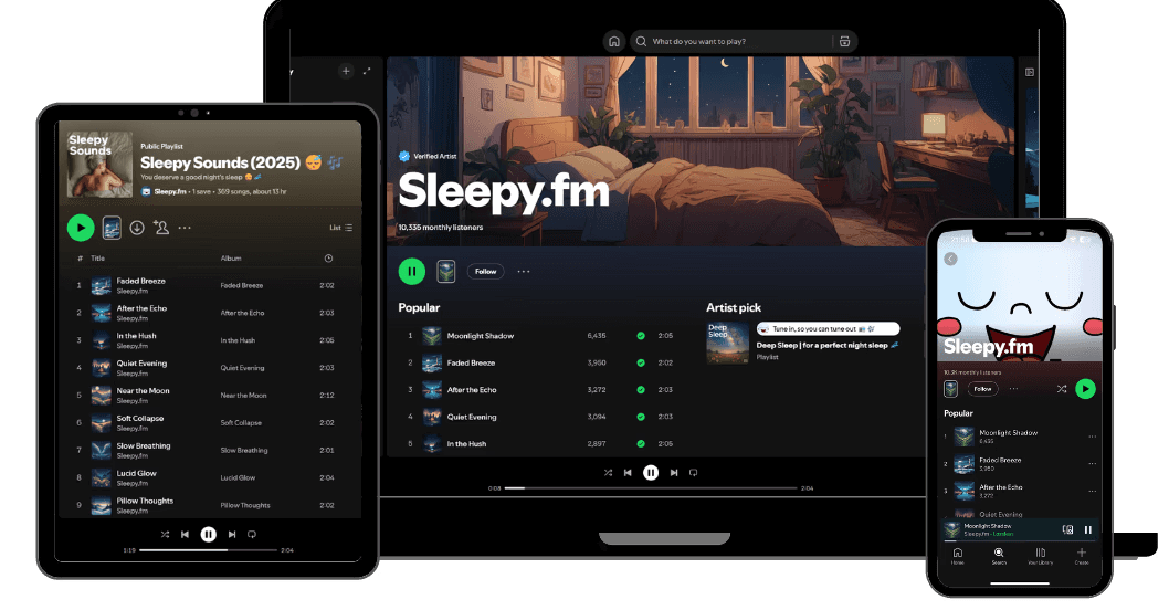 Sleepy.fm streamable on all devices
