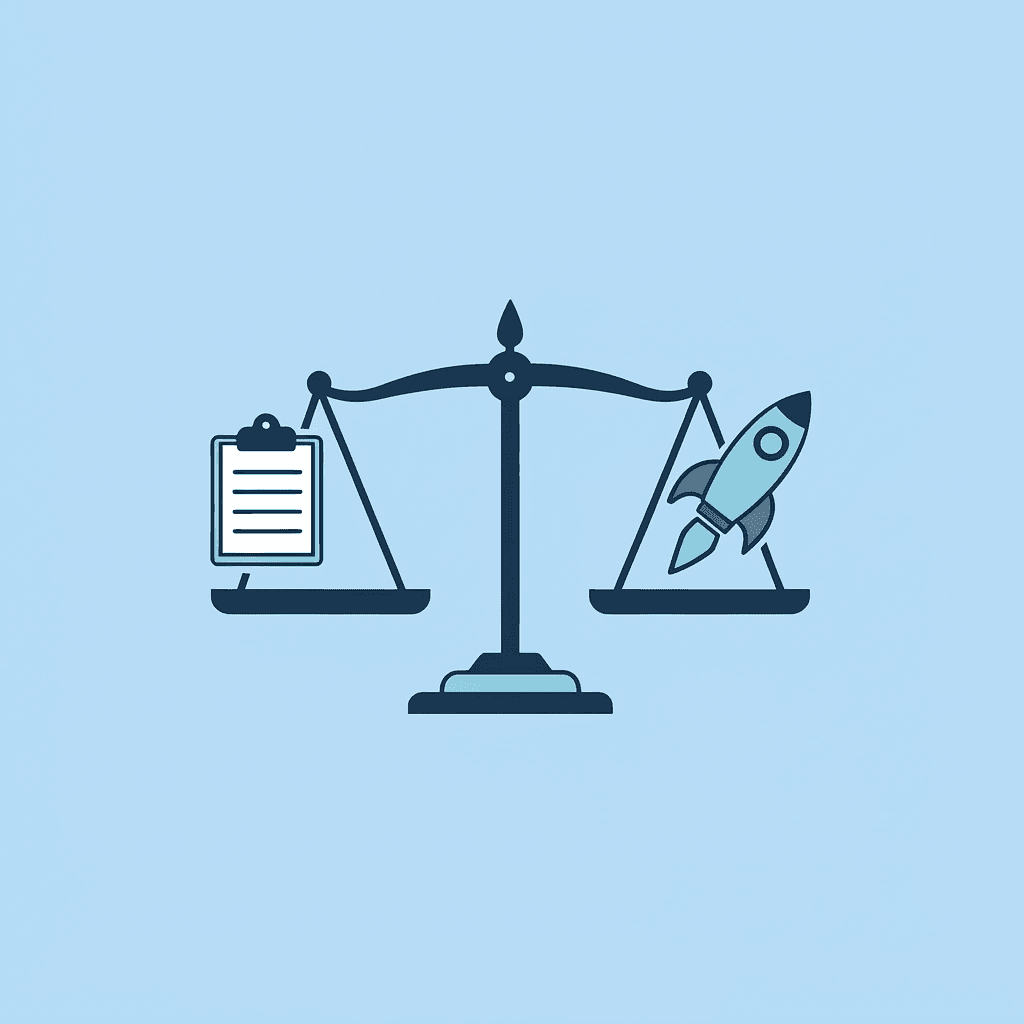  Balance scale comparing strategic planning against execution, illustrating that strategy matters more