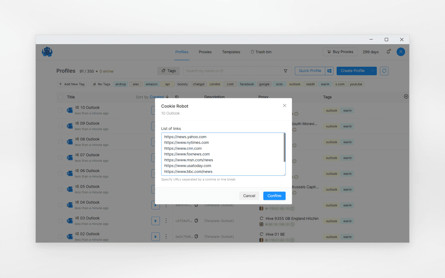 Setting up Octo Browser for Outlook