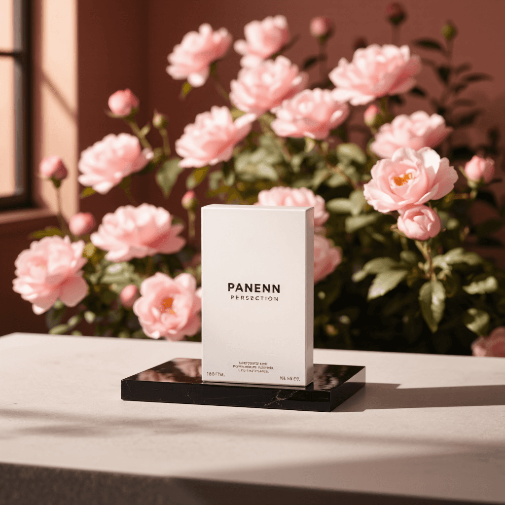product photography of a box of perfume