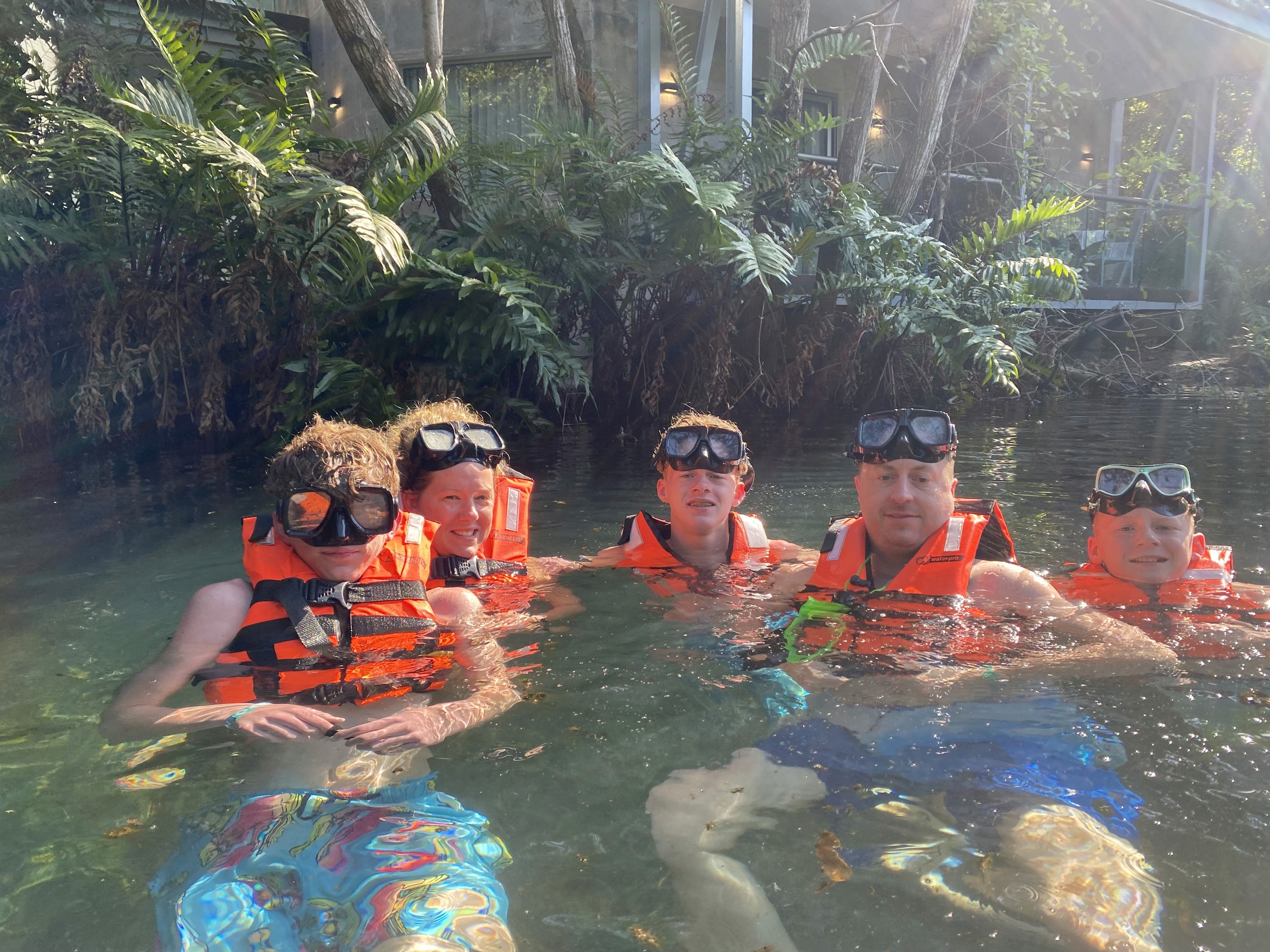 Snorkeling in a river in Mexico