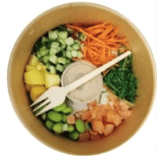 Sanday’s Pokébowl zalm, bovenaanzicht zonder deksel