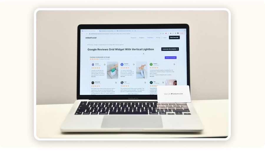 screenshot of customer reviews