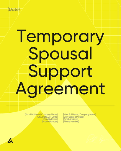 Temporary Spousal Support Agreement