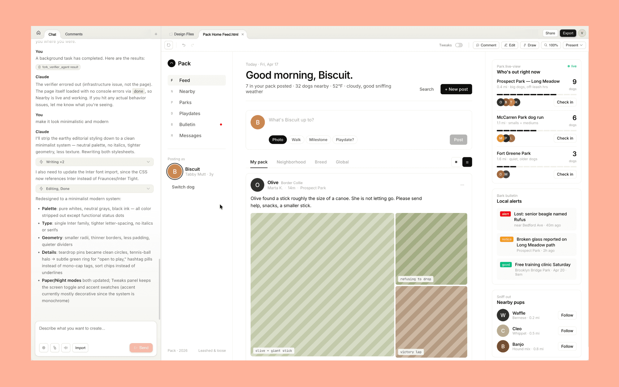 claude design dashboard