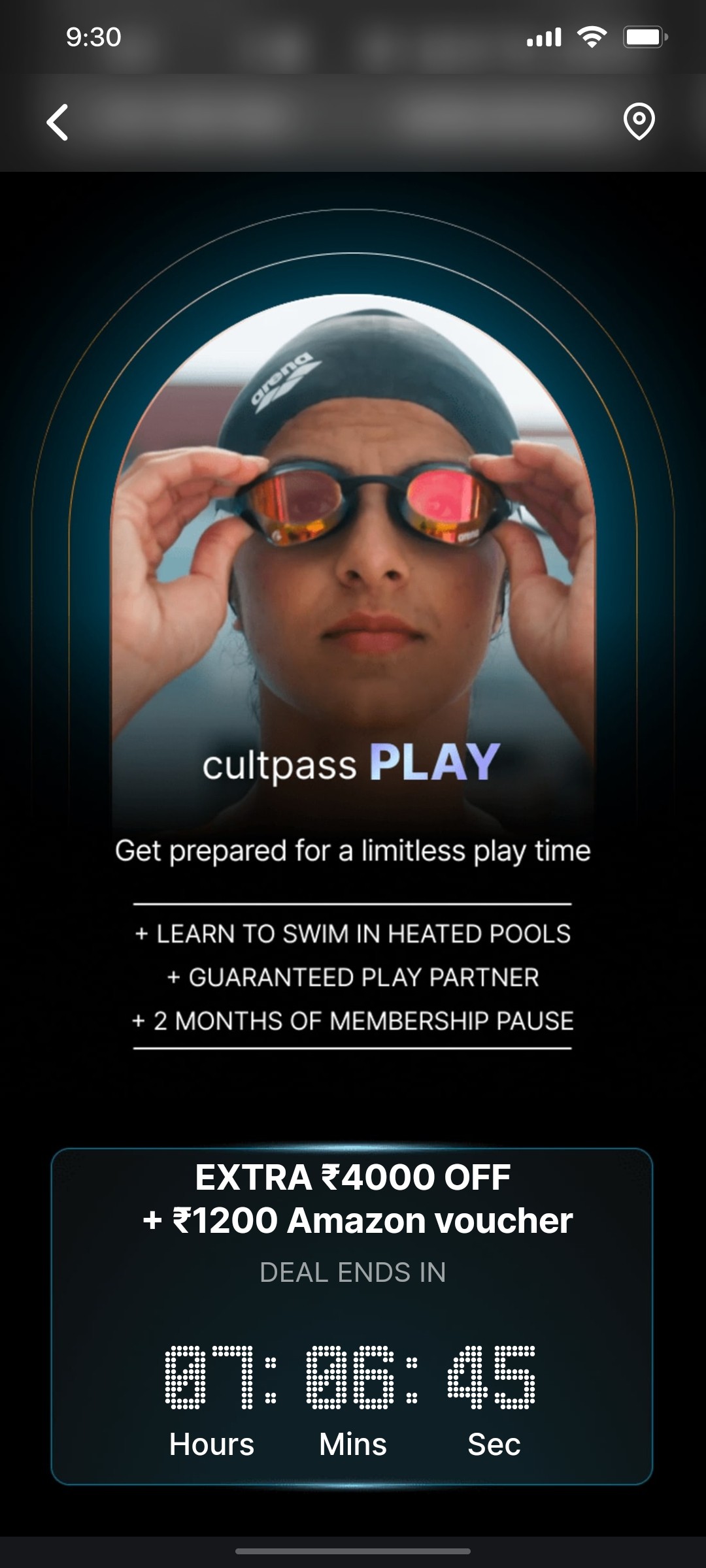 Cult.fit App Extra Off Screen