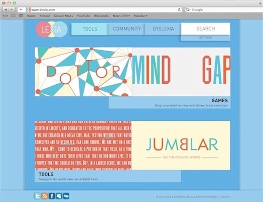 lexia web design tools page