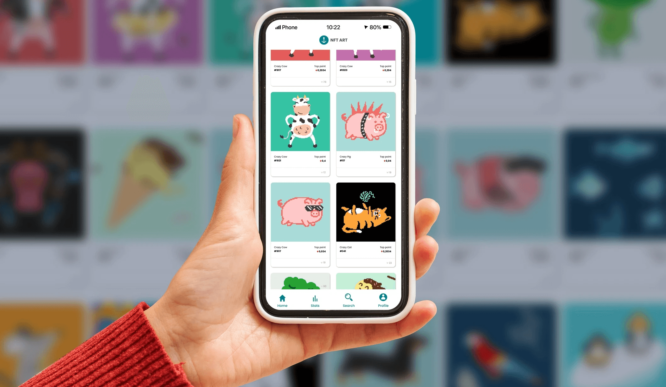 Person holding phone displaying NFT art - How to Find NFT Developers