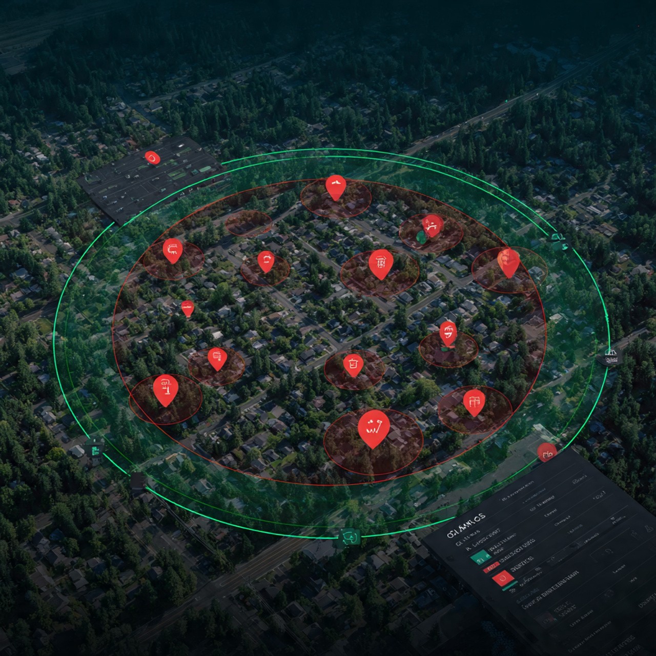 Person using Tyros® mobile app SOS module during bad weather to send emergency alert with real-time location