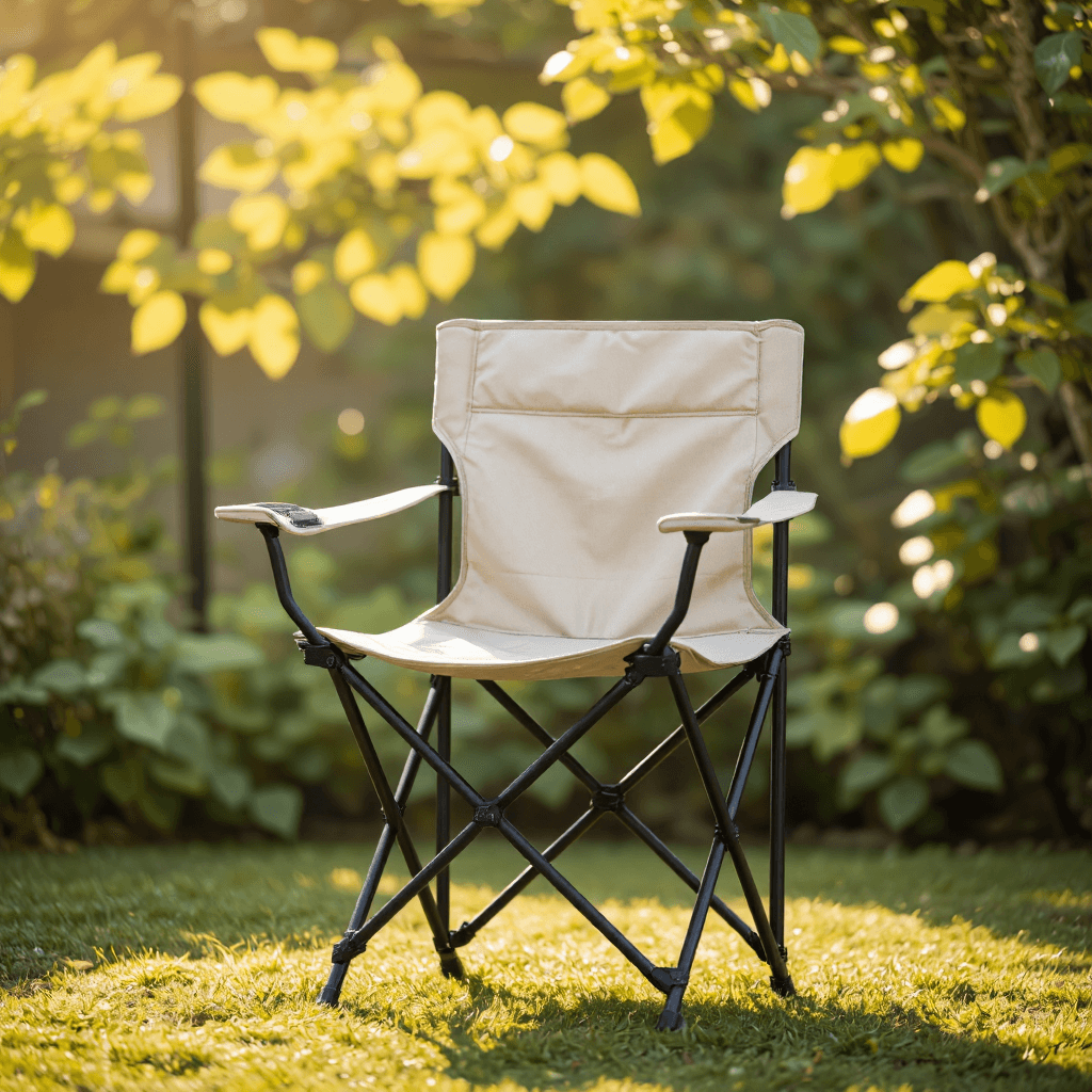 product photography of a portable folding chair