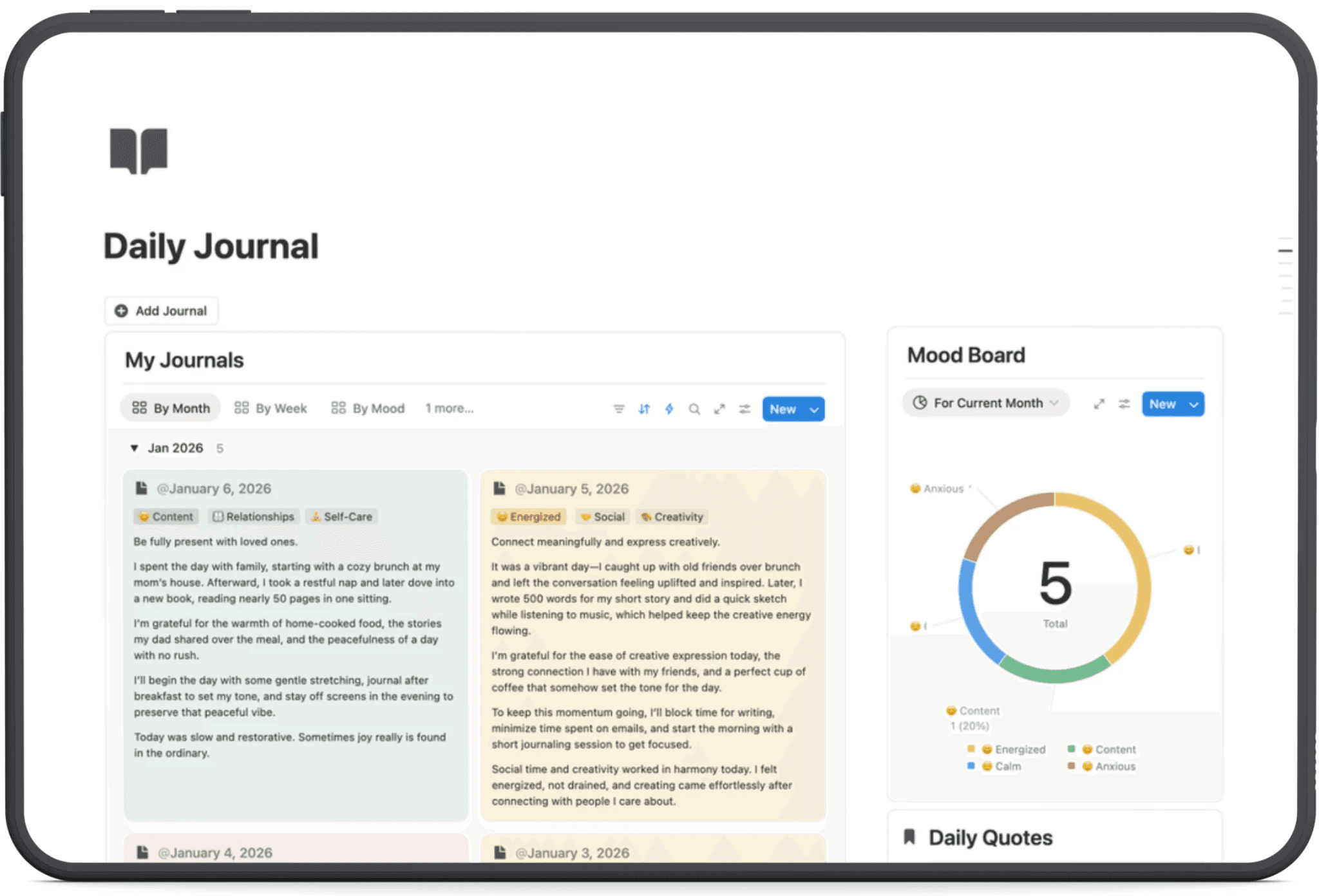 Daily Journal Notion Template