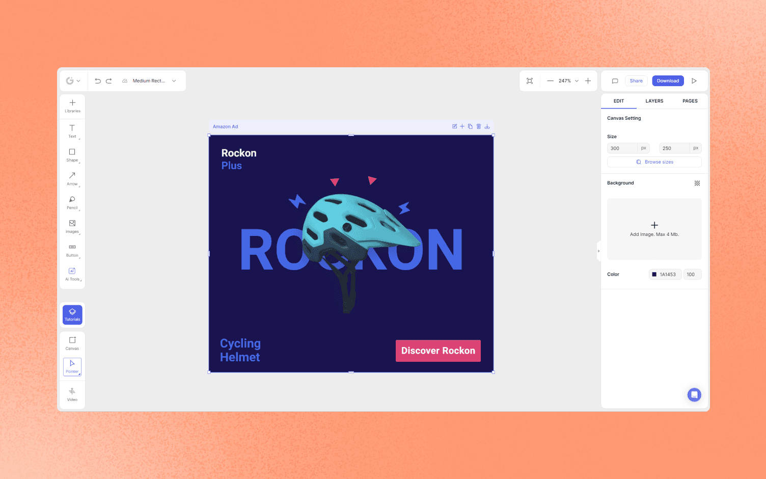 how to design amazon ad in glorify