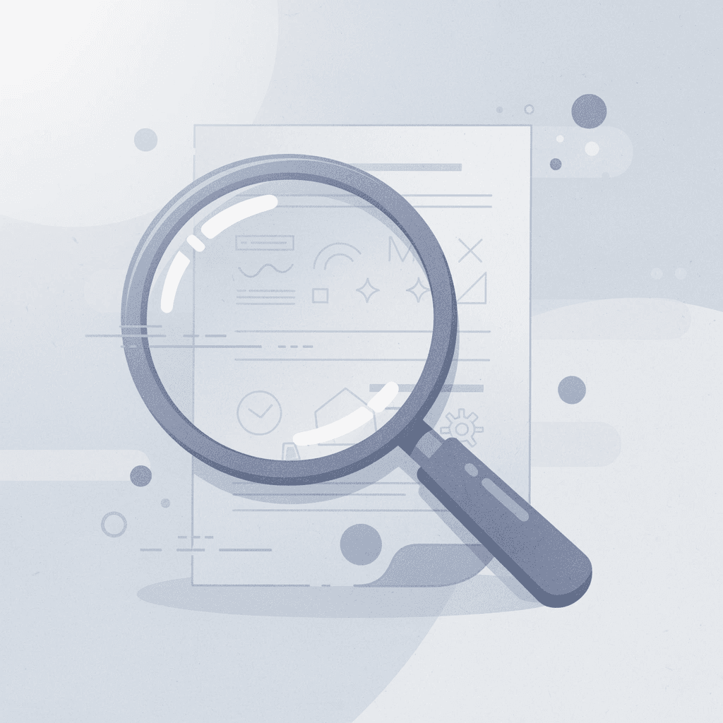 Magnifying glass examining fabric quality and print durability