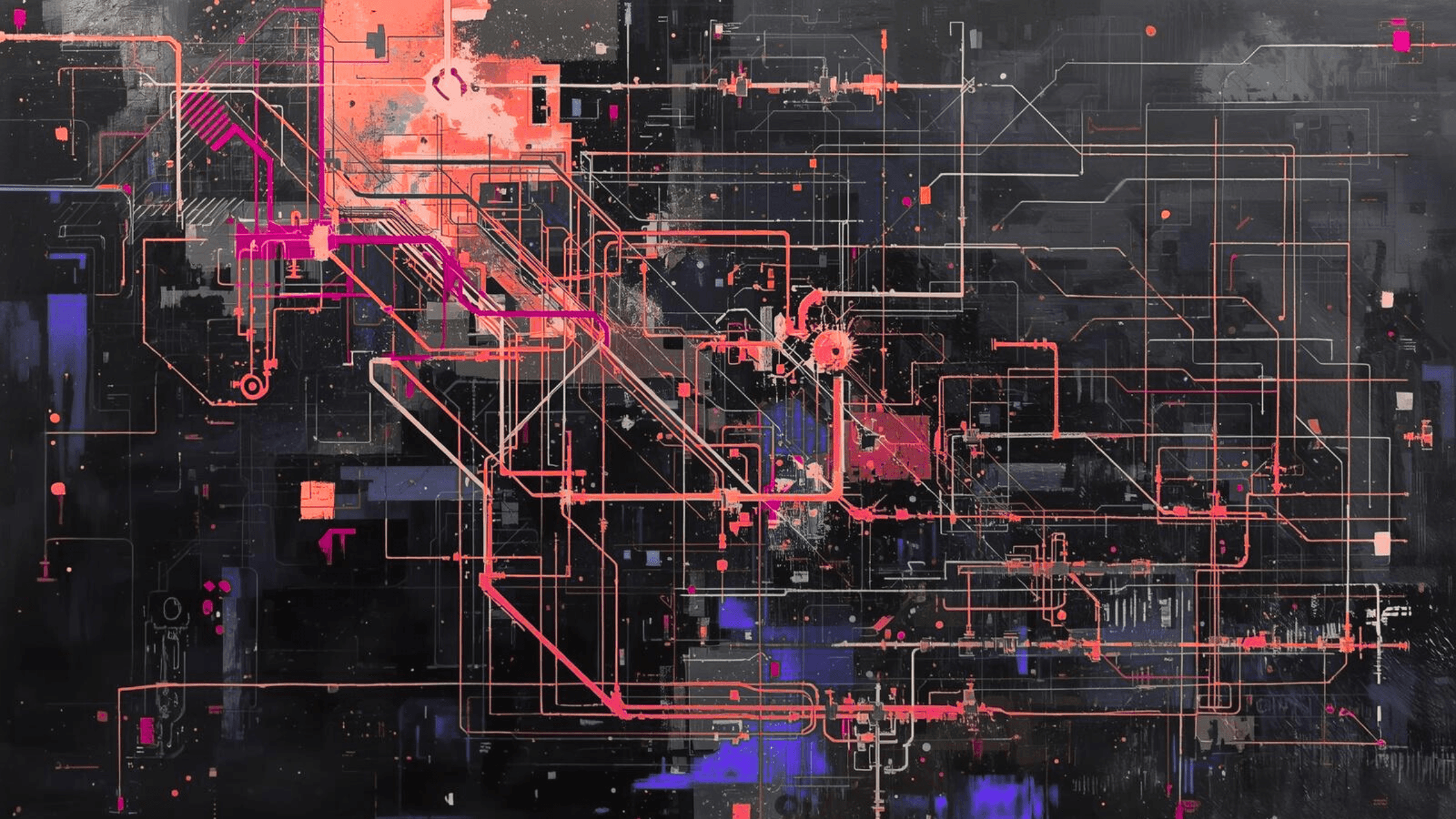 Complex workflow network symbolizing hidden processes and gaps in traditional RPO process mapping