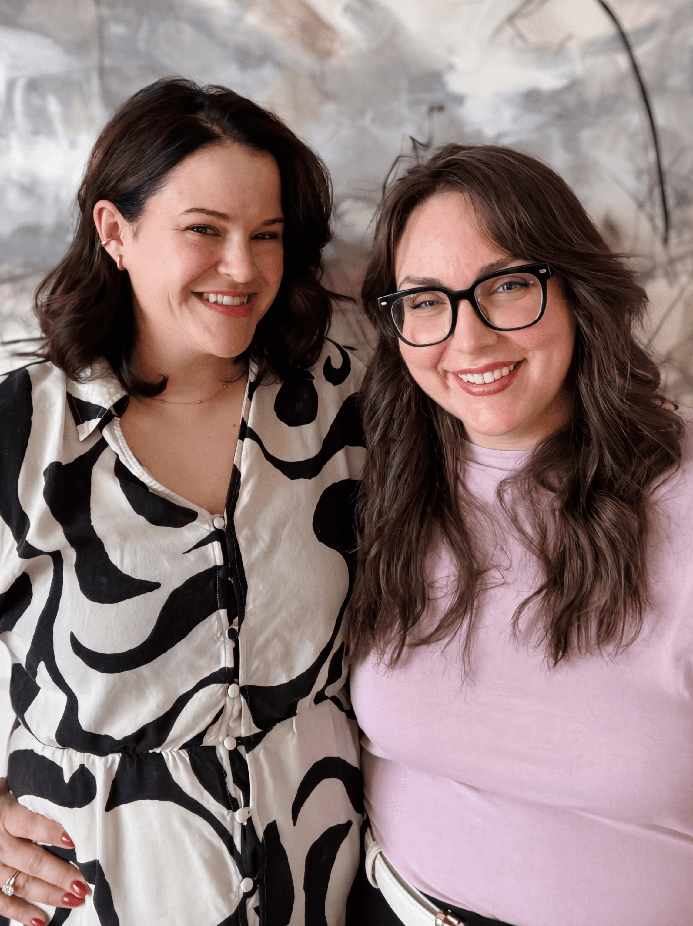 Rachel Diesel and Lindsay Mindler, co-founders of Glintera, photographed at Lindsay's interior design studio