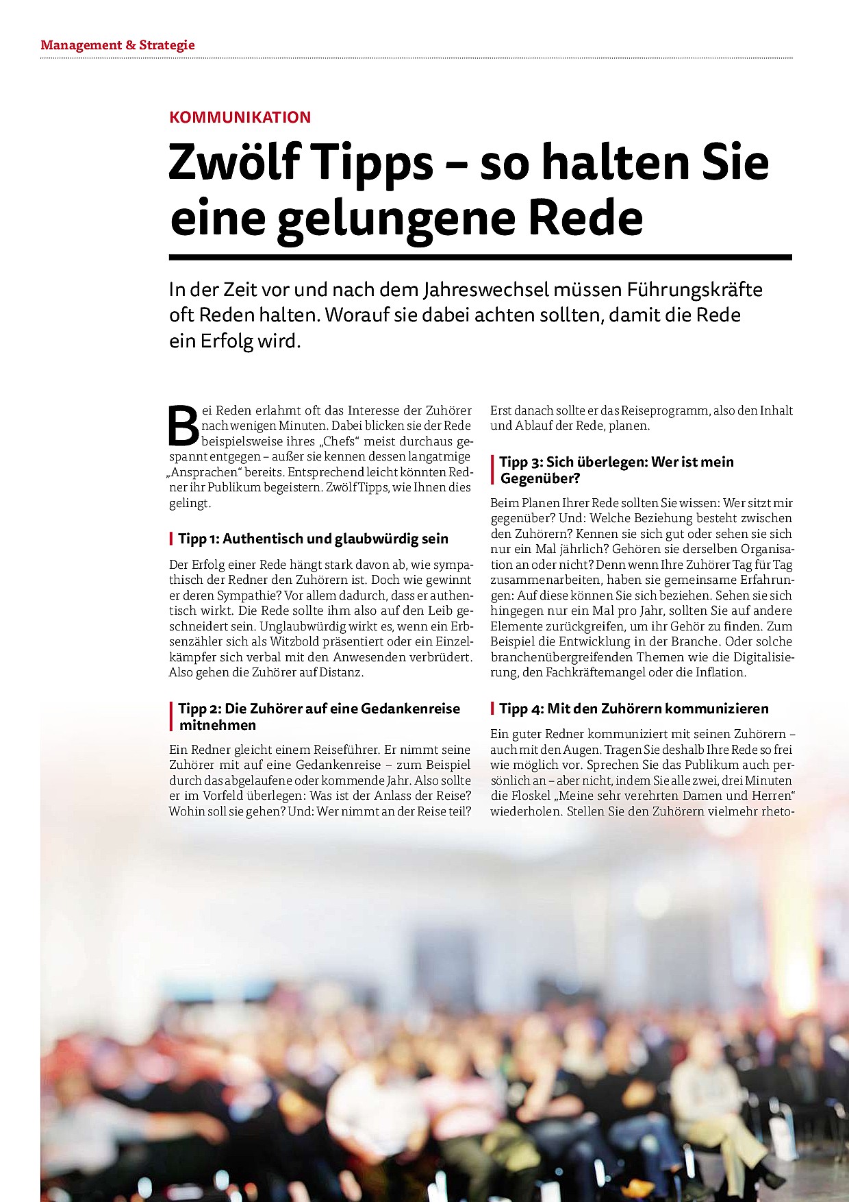 Cover: Zwölf Tipps - so halten Sie eine gelungene Rede