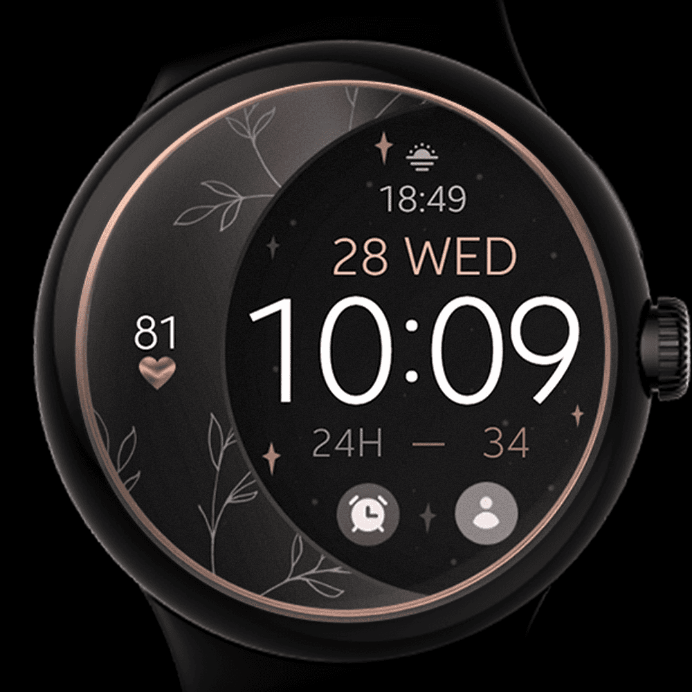 Pixel Watch displaying a digital watch face
