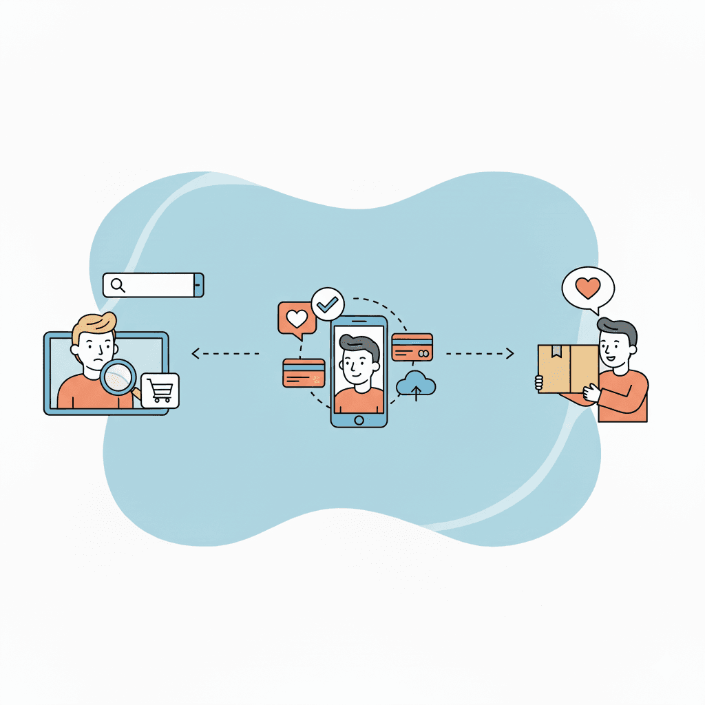 An illustration of a customer journey map.